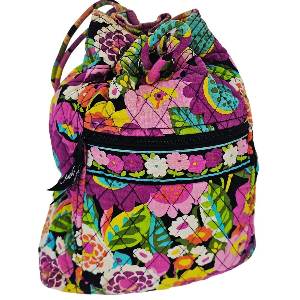 Vera Bradley Multicolor Floral Bucket Backpack Retired Cotton Quilted Boho